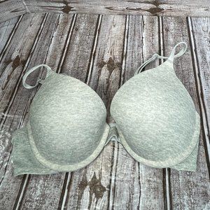 PINK VICTORIA'S SECRET Wear Everywhere Push Up Padded Bra 34C Gray Underwire